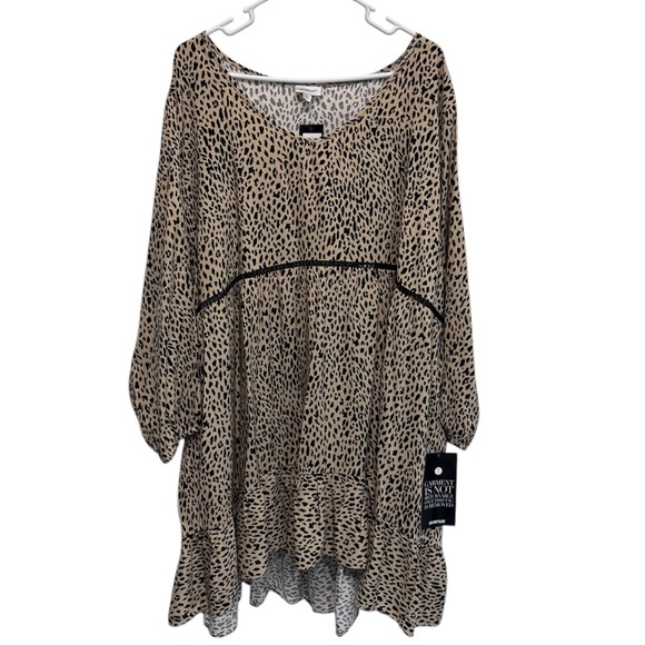 Avenue Leopard Stance High Low Tunic Blouse Plus Size 30/32 - Picture 2 of 7